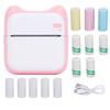 Mini Thermal Printer HD Clear 200dpi Printing BT Portable Printer for Students Photos Notes Pink