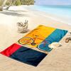 Red Bicycle with Color Blocks Beach Towel Quick-drying for Travel Outdoor Sports Jogging Beach and Swimming
