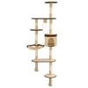 VidaXL Cat Tree In Sisal Wall-Mounted 194 Cm Beige and Brown