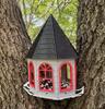 Hexagonal Hanging Bird Feeder Castle Style Outdoor Garden Bird House For Seeds Patio Balcony Decoration Durable Plastic