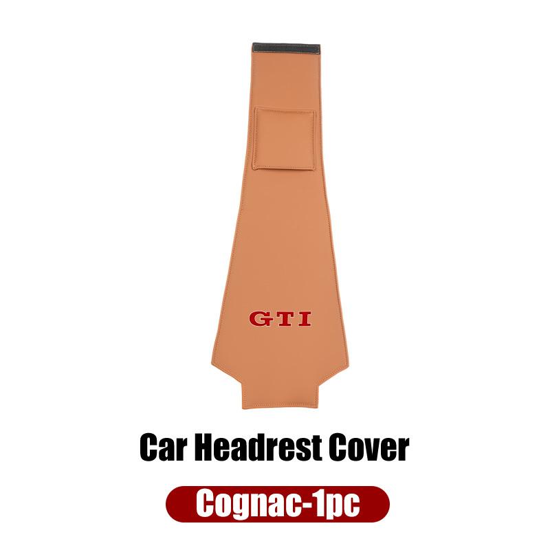 Car Leather Headrest Protective Cover Storage Bag For Volkswagen VW Golf 4 6 7 GTI Tiguan Passat B5 B6 B7 CC Jetta MK5 MK6 Polo we36