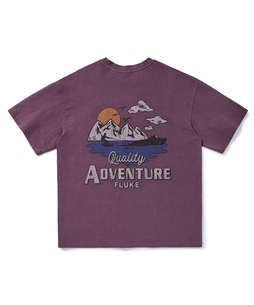 Приключенческая футболка с коротким рукавом Peullukeu Mountain Adventure Crack Фиолетовая Fst736