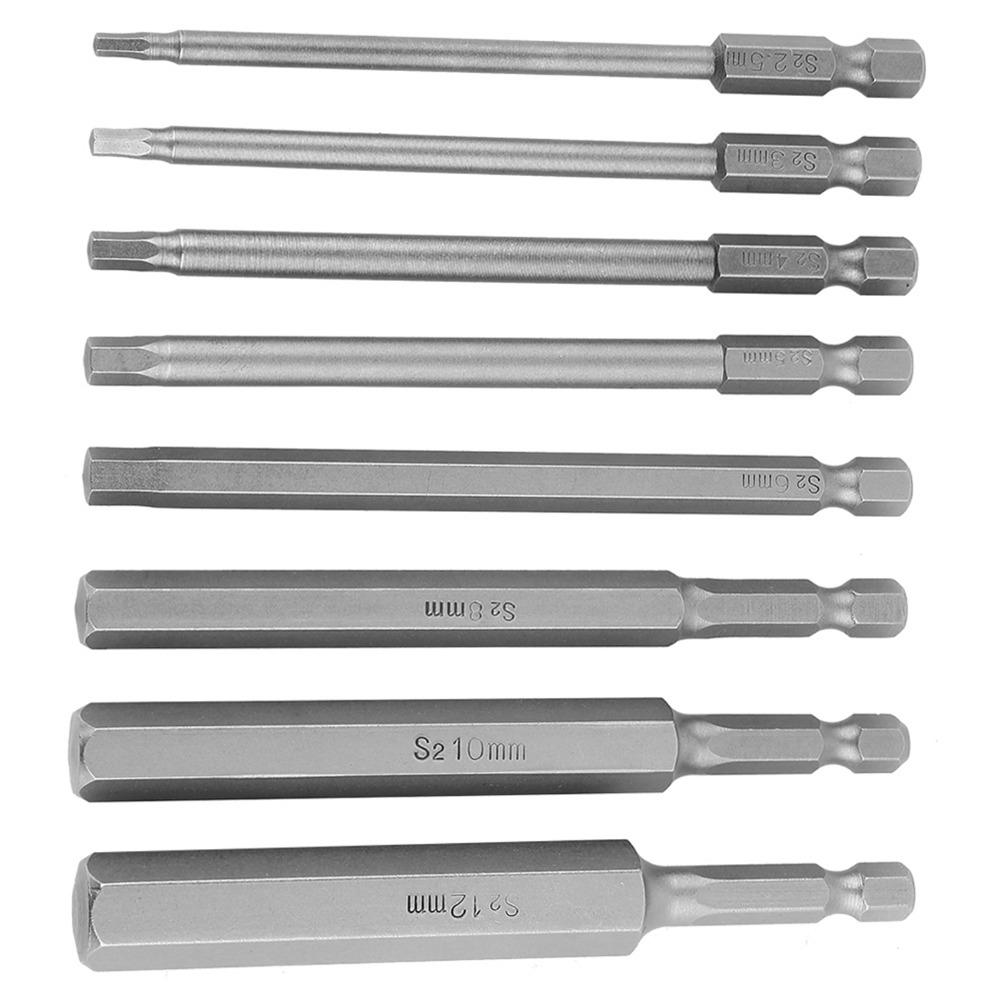 8 Pcs 1/4 Inch Hex Shank Metric Screwdriver Bits Hex Bit Power Bits Power Screwdriver Drill