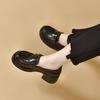 Platform Shoes Women's Autumn Round Head Waterproof Table Muffin Heel Pedal Small Leather Shoes Single Shoes