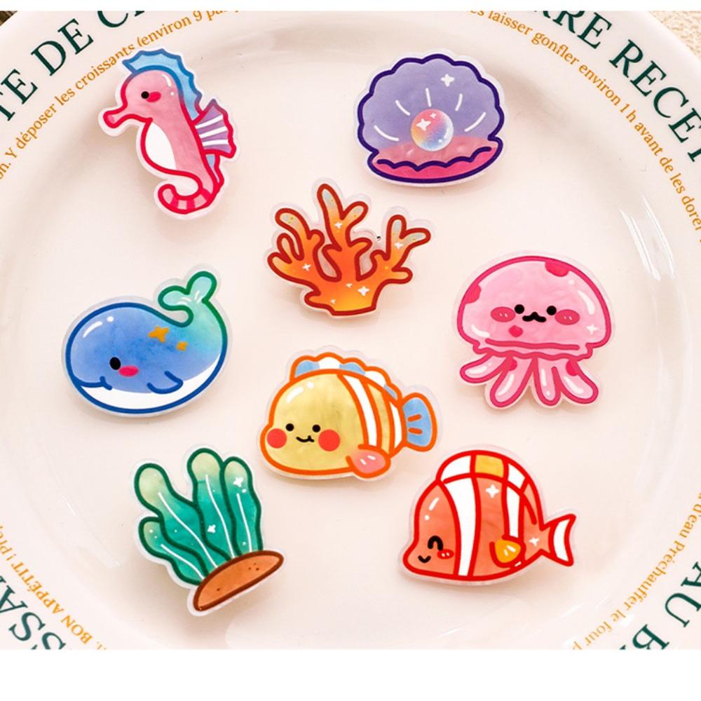 Conch Jellyfish Hair Clips Coral Animal Duckbill Clip Elegant Ocean Fish Hairpin Female/Children