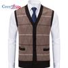 Cozy Up Men's Cable Knit Sweater Vest Wool Blend V Neck Button Down Sleeveless Cardigan Vest