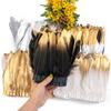 1 Метр Окрашенная Отделка из Гусиного Пера Золотого Цвета для DIY Поделок Вечернее Свадебное Платье Карнавальная Лента Декор для Одежды Плюмаж Аксессуары 15-20см