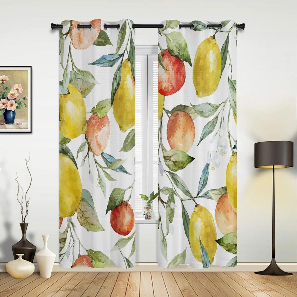 Fruit Cartoon Avocado Barbell Lovely Green Curtains for Bedroom Living Room Drapes Kitchen Children Window Curtain Home Decor