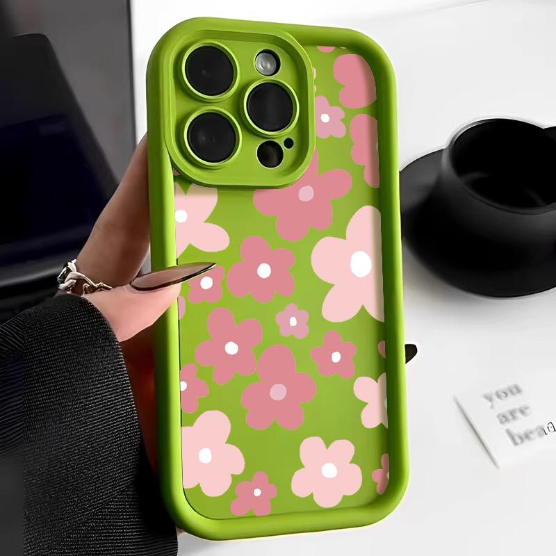 Чехол для телефона из жидкого силикона для iPhone 15 Pro Max Funda iPhone 11 13 14 12 XS X XR 7 8 Plus SE 15promax 16promax Flower Covers