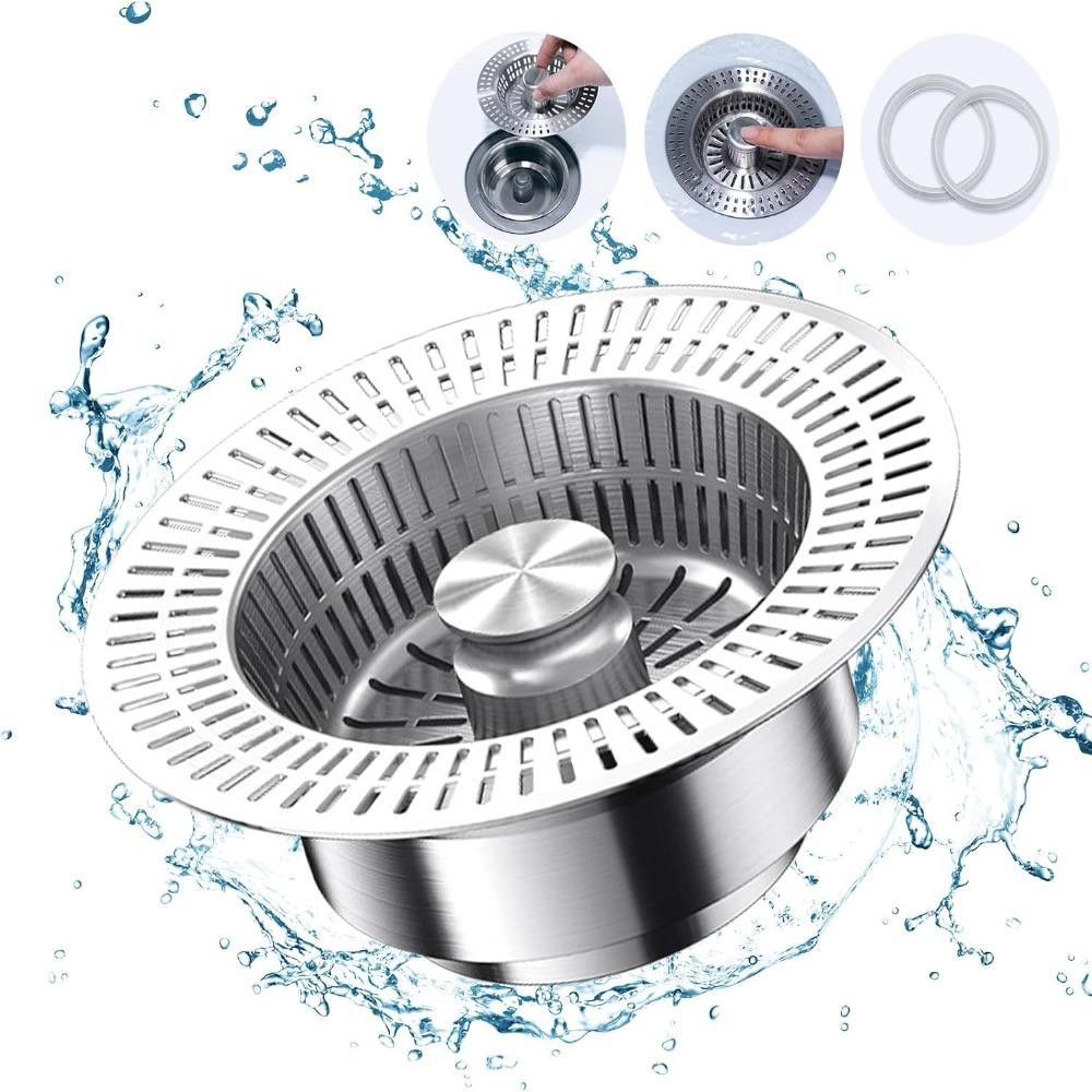 Bouncing 3 in 1 Kitchen Sink Drain Strainer Kitchen Sink Stopper  for US Standard 3-1/2" Drain
