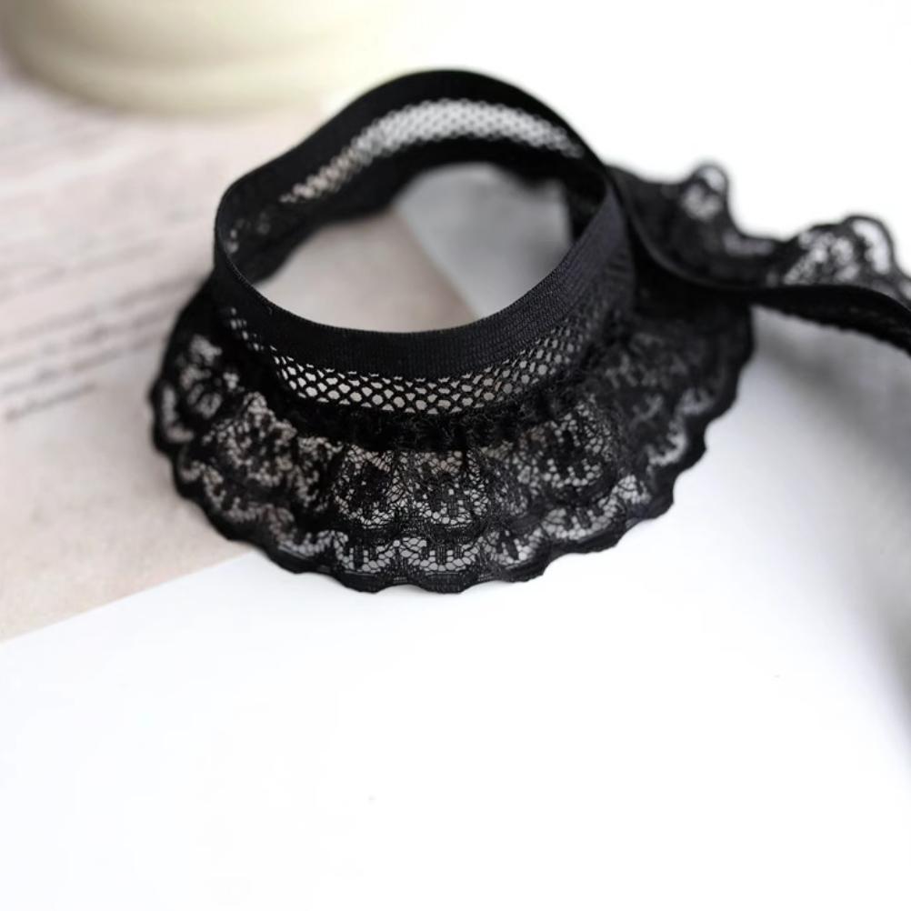 1 ярд Белое Черное Эластичное Кружево Ткань Ручная работа Сделай сам Аксессуары Вечеринка Свадебное Украшение