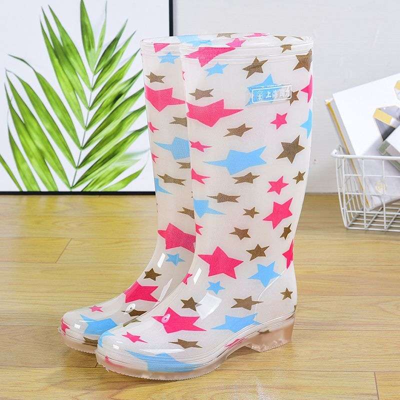 Кухонные водные сапоги высокие резиновые сапоги нескользящие и износостойкие пластиковые резиновые сапоги галоши водная обувь модная резиновая обувь дождевая обувь женские сум