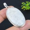 Natural Rainbow Moonstone Gemstone 925 Sterling Silver Pendant 2.36" P2b10