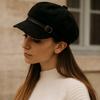 Warm Newsboy Hat Flat Top Women Octagonal Hat Casual Suede Berets  Autumn Winter