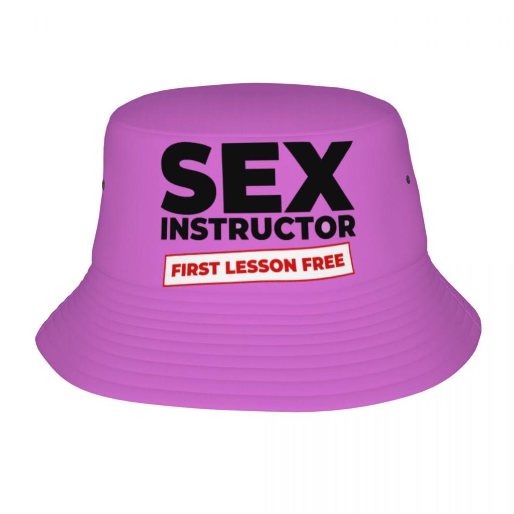 Custom Pink Sex Instructor Bucket Hat Women Unisex Fashion Summer Beach Sun Fisherman Cap