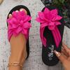 Women Spring Summer Clip Toe Flip Flops Flower Flat Bottom Breathable Sandal Slippers