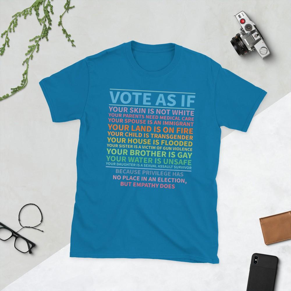 Unisex Vote As If Your Skin Is Not White Vote Gift Tshirt Vneck Tshirt