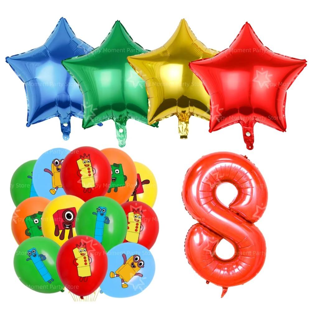 Building Block Birthday Party Decoration Number blocked Tablecloth Cup Plate Napkin Baby Shower Number Party Favors Supplies