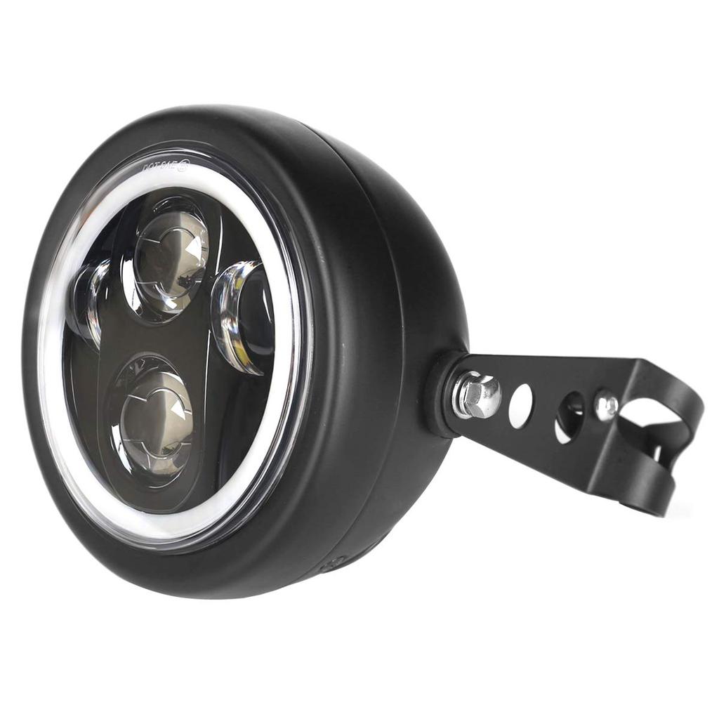 Дюймовая светодиодная фара для мотоцикла с белым кольцом Halo с кронштейном для крепления корпуса фары, совместимая с Honda Shadow 750 Rebel 500 Cafe Racer Bobber