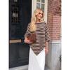 Women S Loose Striped Batwing Sleeve Knit Sweater Casual Autumn