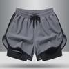 Men's American Fitness Running Shorts - Fashionable, Lined, Casual Two-in-One Sports Shorts