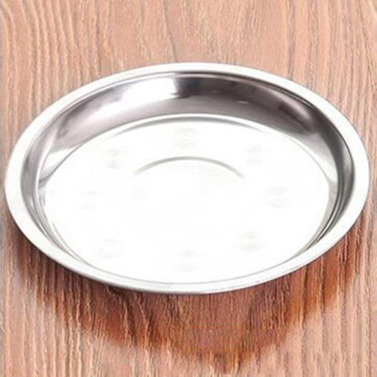 Fruit Tray Beautiful Fashionable Thickened Round Stackable Anti-fall Space-saving Stainless Steel Grill Plate Home Accessories