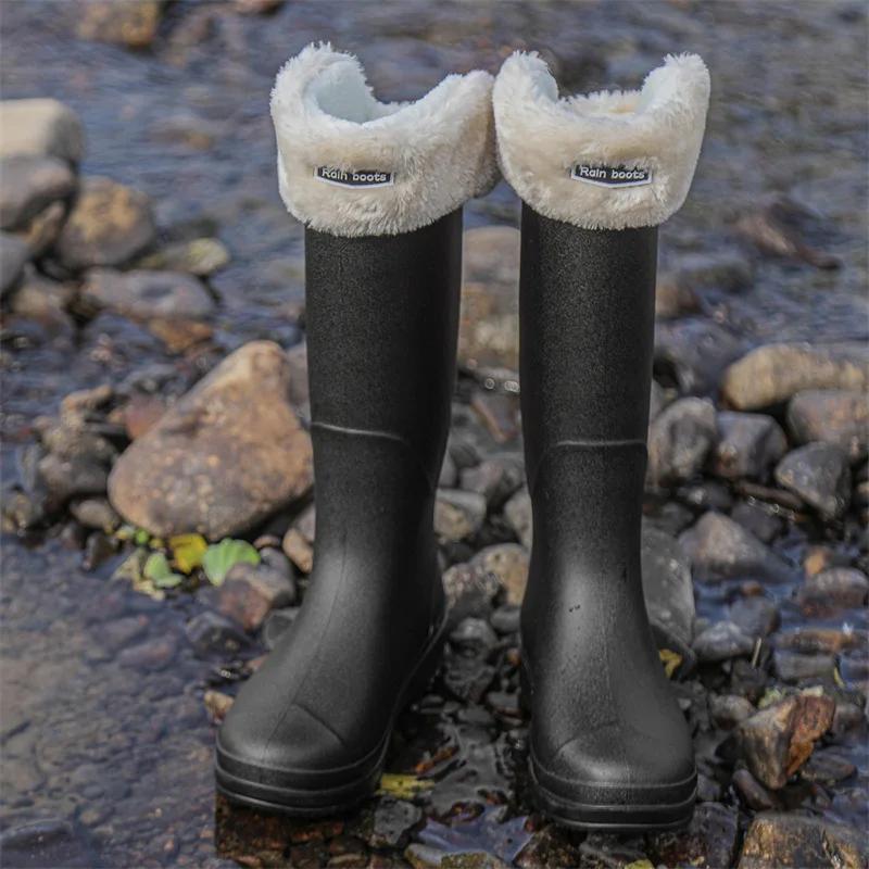 Fashion 2024 New Rain Boots High-top Same Style for Men Women Waterproof Shoes Long Boots Rubber Shoes Lightweight Non-slip Overshoes