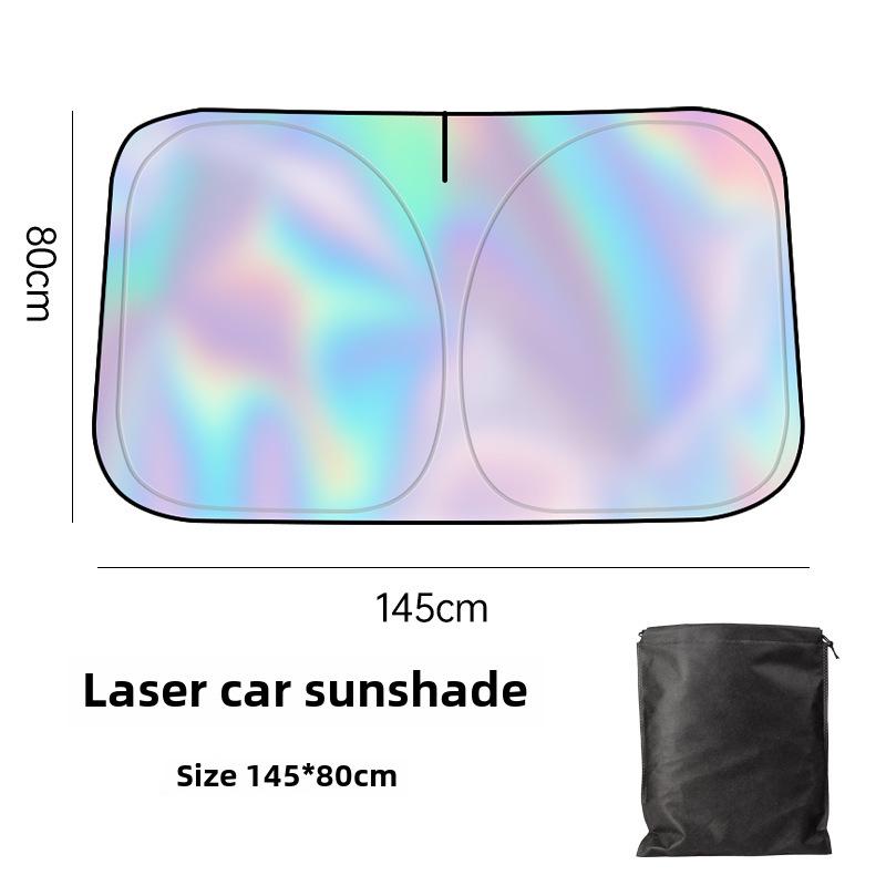 Универсальный титаново-серебряный лазерный автомобильный солнцезащитный козырек - теплоизоляция и защита от солнца