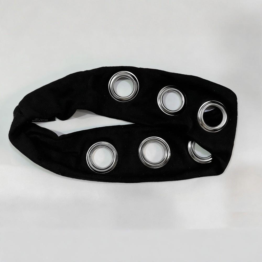Grommet Hollowed Out Eyelets Headband Cashew Pattern Punk Headwrap Yoga Elastic Hair Band Sports