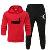 2024 Autumn and Winter New Sports Personalized Pattern Printed Casual Solid Color Hoodie Set Couple Set Jogging Set