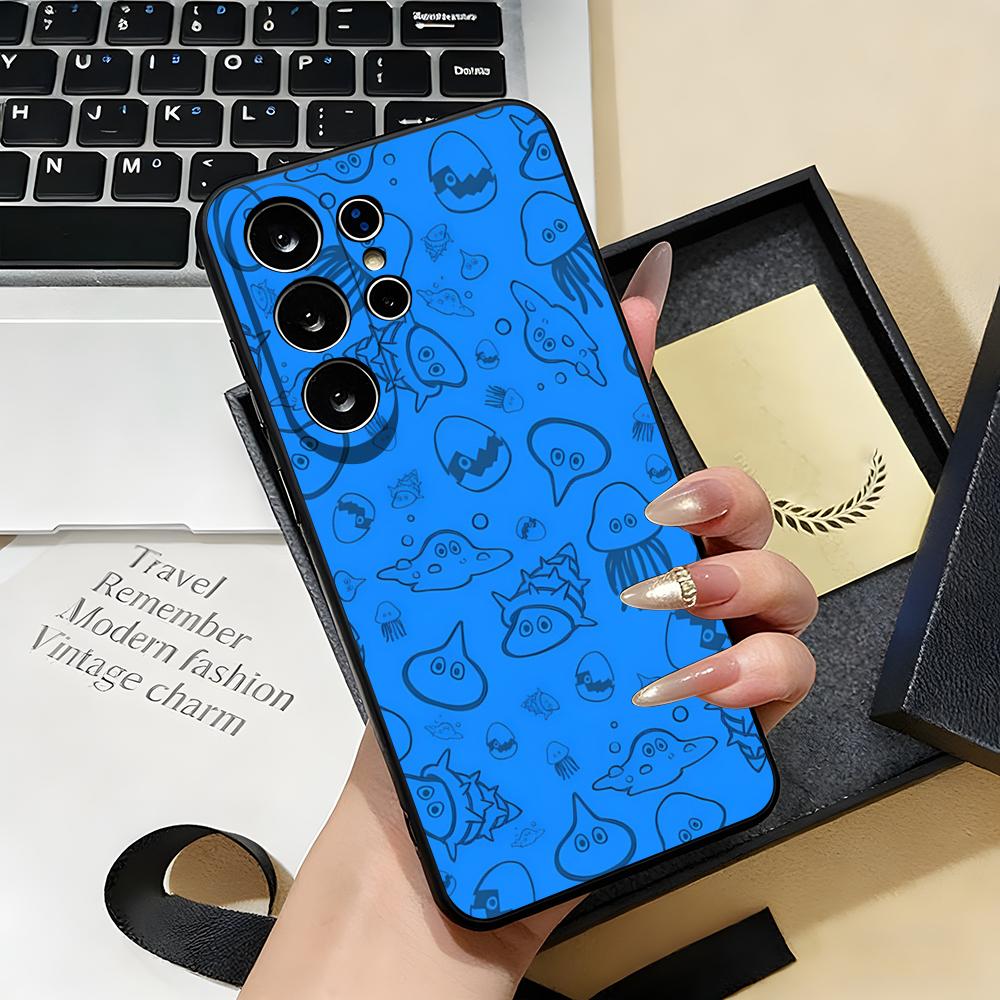 D-dragon Q-Quest Слайм Чехол для телефона Samsung S26 S25 S24 FE S23 S22 S21 Plus S20 Ultra Note20Ultra Черный Мягкий чехол