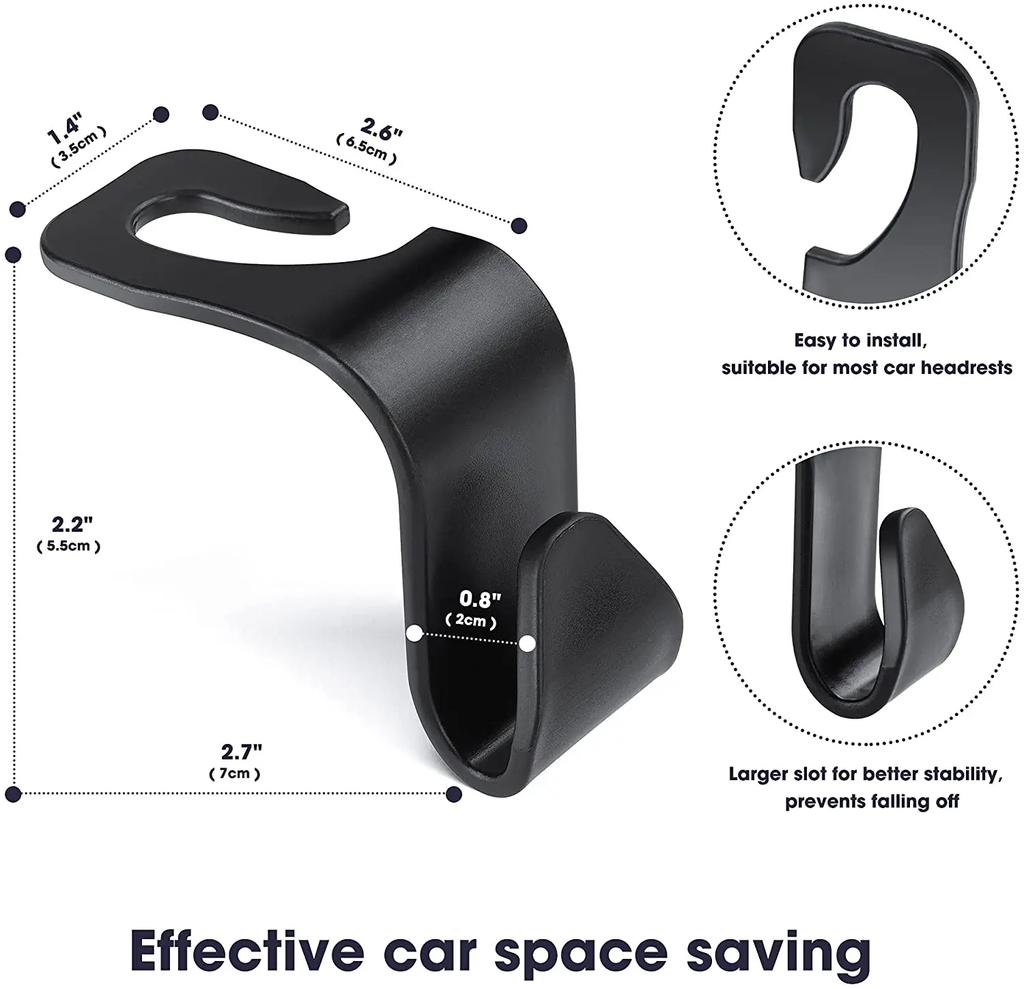 1/2/4PCS Hooks for Bags Car Clips Front Seat Headrest Organizer Holder Auto Fastener Hangers Car Storage Interior Accessories