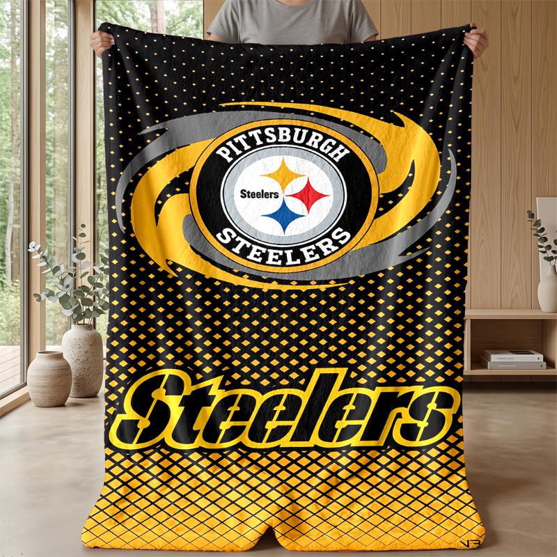 Pittsburgh Steelers Flannel Fleece Blanket Cozy Warm Throw Blanket For Couch Bed Travel All Season Use