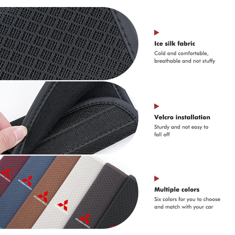 cxdjmy1 For Mitsubishi 1/2PCS Car Seat Belt Cover Adjustable Ice Silk Safety Protection Shoulder Pad Outlander Lancer Cross Colt Xpander