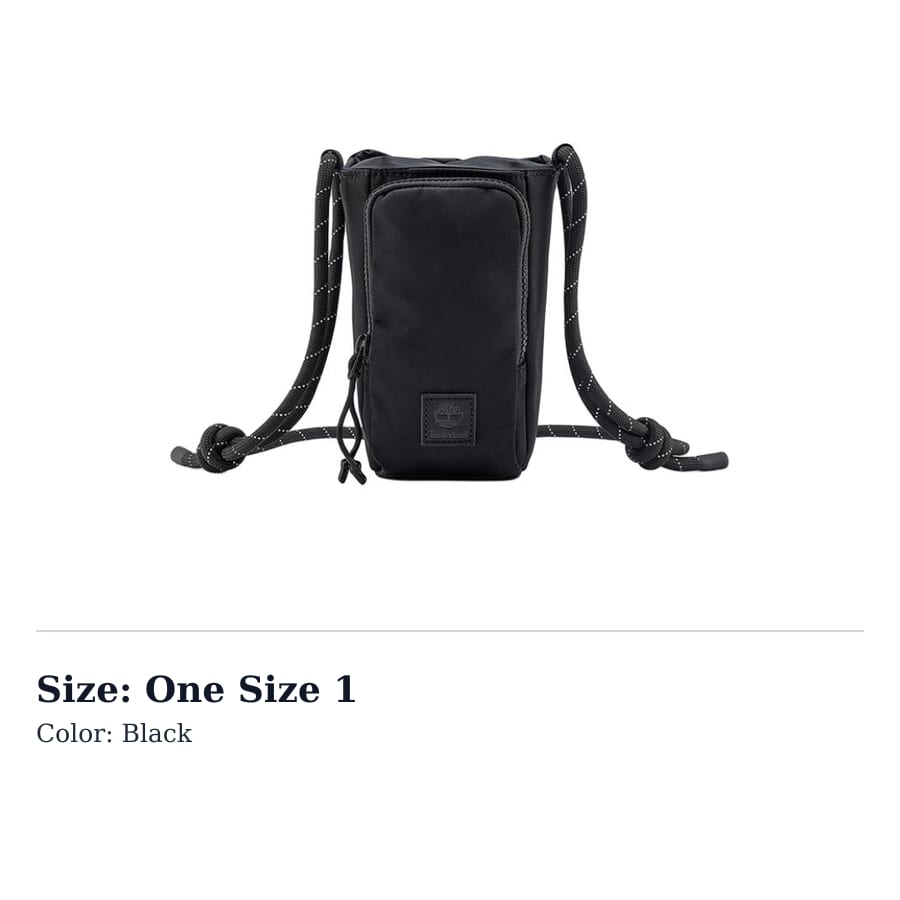 Timberland Logo Design Shoulder Bag, Crossbody Bag Unisex Black A6EH9