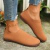2024 Women's Flat Shoes Summer Solid Color Knitted Non-Slip Flat Shoes Casual Breathable Ballet Soft Women's Net Shoes Loafers