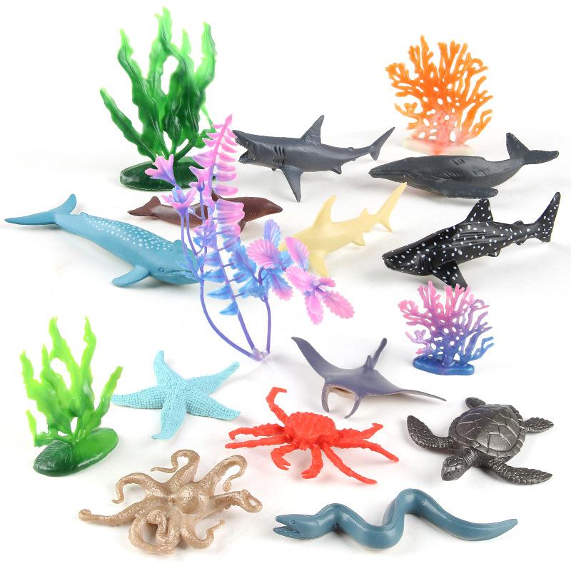 Имитация Мини Модель Морского Существа Дельфин Морская Черепаха Краб Осьминог Дельфин Набор Игрушек Морских Животных