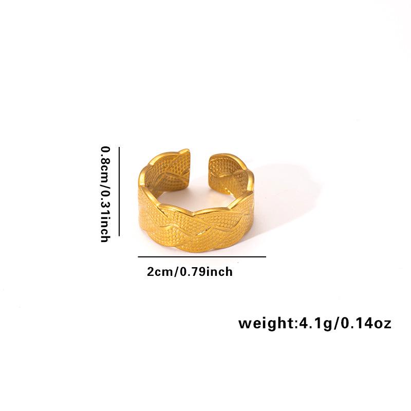 European & American Trendy Titanium Steel Geometric Open Ring - Hip-Hop Style Snake Design