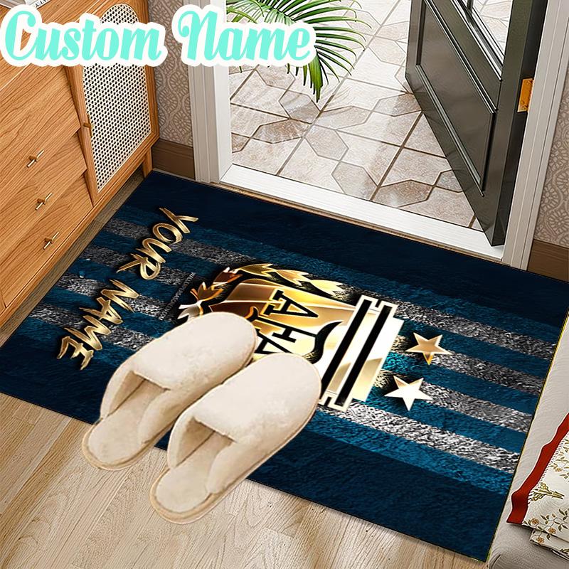 Custom Name Argentina Football Crest Rug Office Rug Chair Mat Non Slip Carpet Rugs for Bedrooms Dining Room Living Room Home Decor gifts