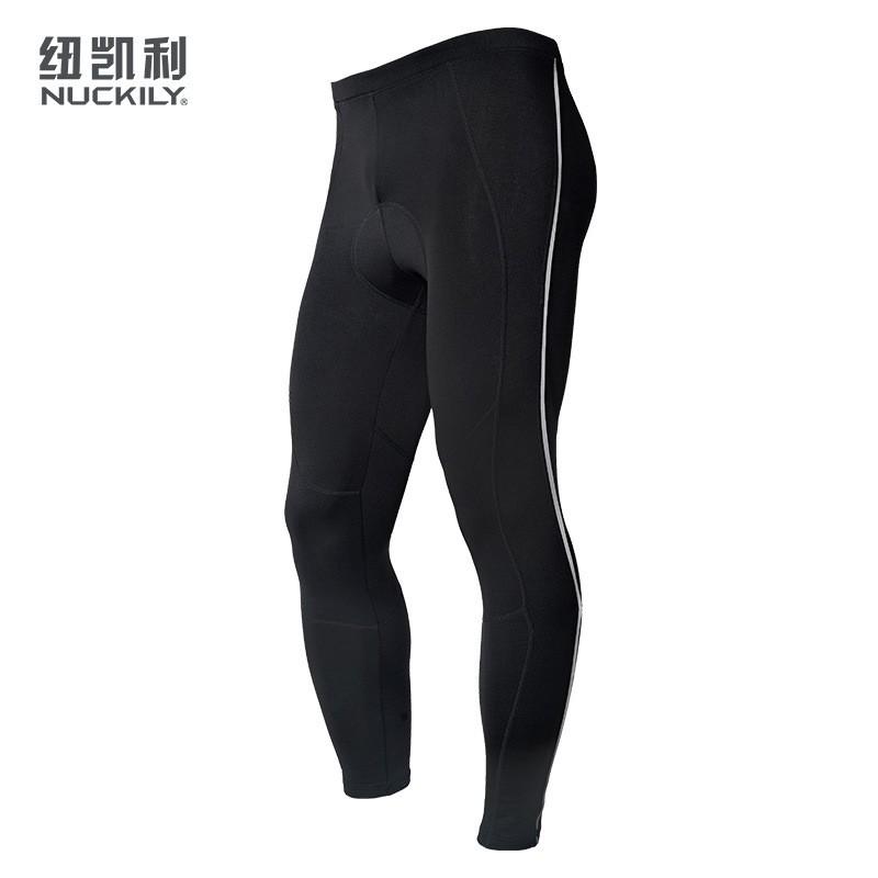 NUCKILY Fleece Cycling Pants With Silicone Seat Winter Outdoor Sports Men