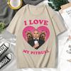 Funny I Love My Pitbull Mr. Worldwide T-shirt Short Sleeve Men Clothing Trendy Street Tees Fashion Oversized 100% Cotton T Shirt
