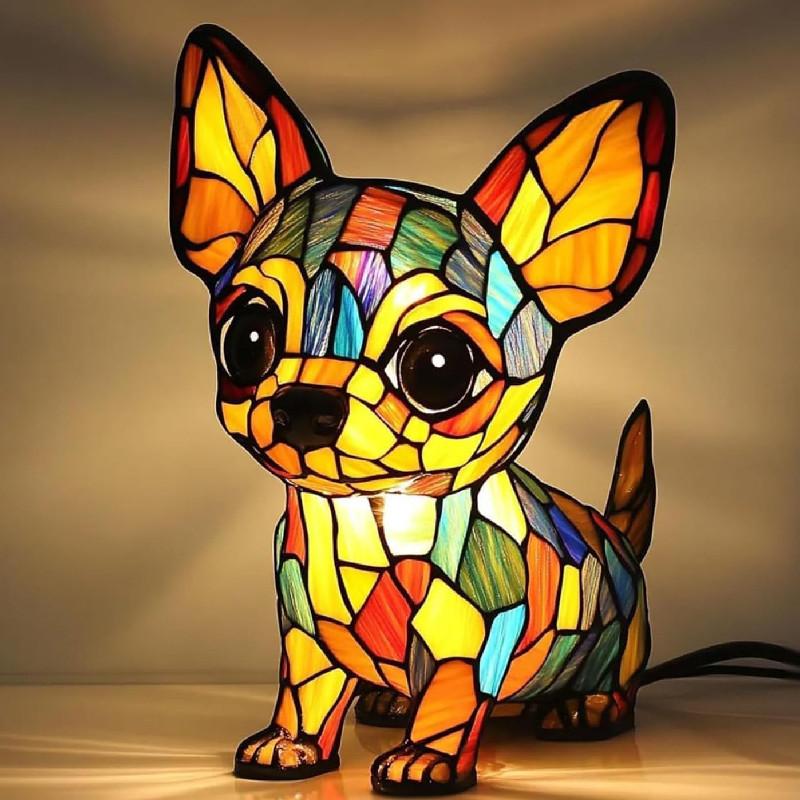 Creative Panda Dolphin Lion Leopard Dog Animal Resin Led Night Light Ornament For Desk