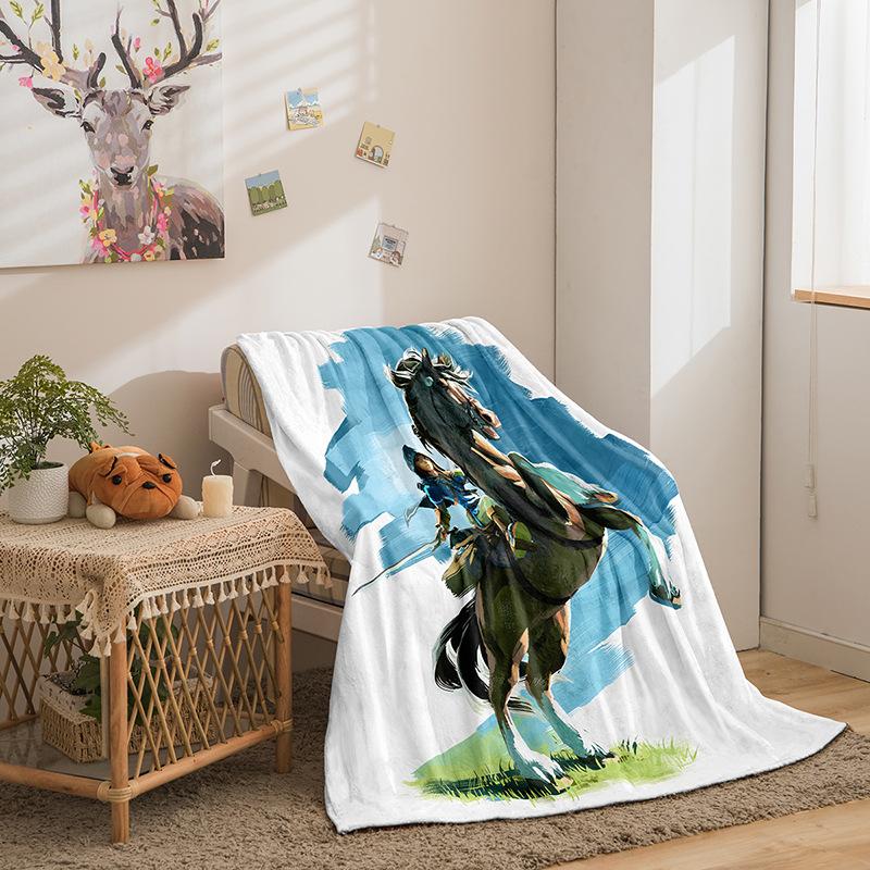 Двустороннее фланелевое одеяло с мультяшным рисунком, выполненное методом 3D-цифровой печати.