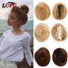 LUPU Girl's Chignon Natural Black Brown Straight Messy Bun For Women And Kids Donut Roller Hair Bun