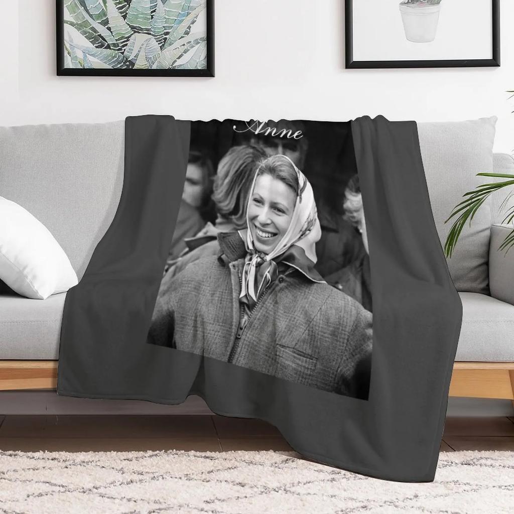 New HRH Princess Anne 1976 Throw Blanket Warm Accent Blanket for Living Room Decoration