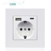 European German Standard Dual USB and Type C Socket Panel