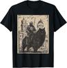 Knight Cat Rider Vintage 90s Medieval Knight Riding Cat T-Shirt Unisex T-Shirt