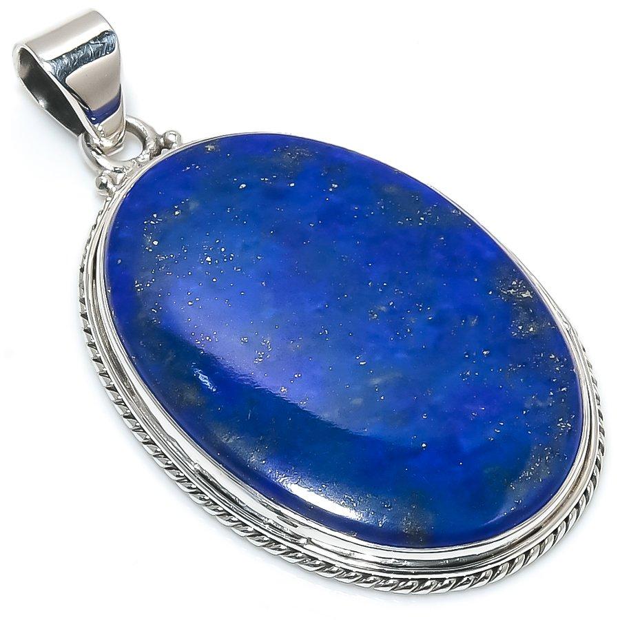 Подвеска из натурального лазурита ручной работы из стерлингового серебра 925 пробы 2 дюйма h6L06