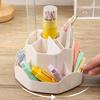 360-Degree Rotating Pen Holder Spinning Desk Organizer with 9 Tiered Compartments Multi-functional Makeup Brushes Holder for Office School Home