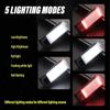 Rechargeable Mini LED Flashlight White & Red Light Worklight Keychain Light Camping Lamp 5 Lighting Modes Emergency Light